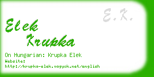 elek krupka business card